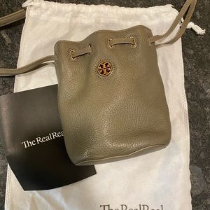 Tory Burch Mini Leather Bucket Crossbody